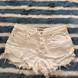 We The Free Jean Shorts White Denim Size 28